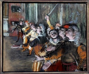 Pasztell statiszták vagy kórusok Edgar Degas (1834-1917) monotípiájára 1877 V. 0,27x0,32 m Párizs, Muse d