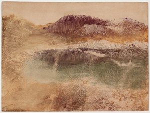 Paysage Roux, 1890 körül (monotípia papíron) alkotó: Edgar Degas