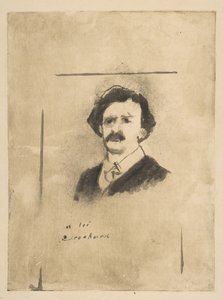 Virginie Cardinal kedvencének portréja, a színész Crochard illusztrációja a La Fami...-hoz, kb. 1880. alkotó: Edgar Degas