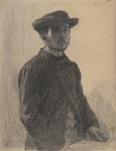 Önarckép, 1857 körül (fekete kréta és grafit fehérrel, bézs szőtt papíron)