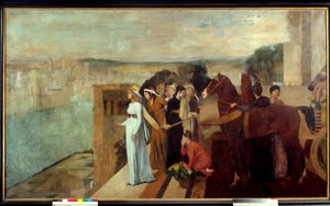 Semiramis épülete Babilon Szemiramis (Semiramid), Asszíria és Babilónia legendás királynője, az Eufrátesz partján gondolkodik azon a városon, amely a világ hét csodájának egyike lesz. Edgar Degas (1834-1917) festménye 1861 V. 1,51x2,58 alkotó: Edgar Degas