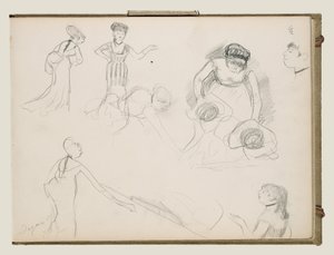 Kávéházi énekesek vázlatai alkotó: Edgar Degas
