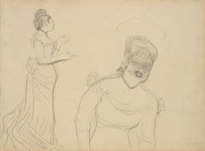 Egy kávéházi énekesnő vázlatai alkotó: Edgar Degas