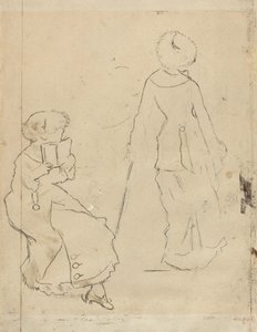 Tanulmány Mary Cassatt számára a Louvre-ban [verso], c. 1879. alkotó: Edgar Degas