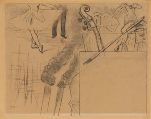 Tanulmány a Galerie Ponsin Soiree Artistique programjához, 1884. május 15. alkotó: Edgar Degas