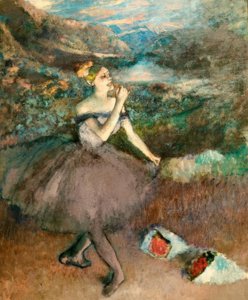 Táncos virágcsokrokkal alkotó: Edgar Degas