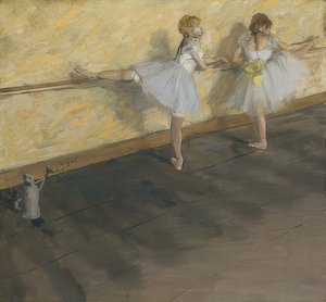 Táncosok gyakorolnak a rúdon. 1877 alkotó: Edgar Degas
