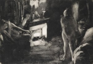 A Fireside, kb. 1876-77. alkotó: Edgar Degas