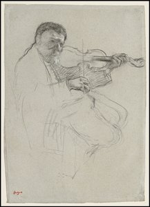 A hegedűs, Tanulmány a "Próbához", 1879 körül alkotó: Edgar Degas
