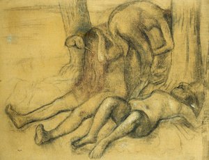 Három fürdőző egy fa alatt; Három fürdőző egy fa alatt, 1894 körül alkotó: Edgar Degas