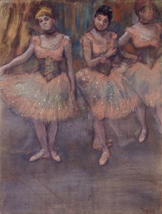 Három táncos a gyakorlat előtt, 1880 körül alkotó: Edgar Degas