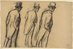 Három tanulmány az álló Ludovic Halévyről alkotó: Edgar Degas