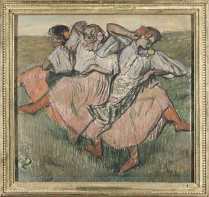 Három táncosnő ukrán viseletben alkotó: Edgar Degas