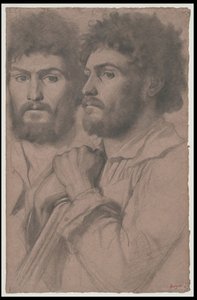 Két portrétanulmány egy emberről, 1856-57 körül alkotó: Edgar Degas