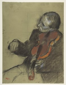Hegedűs, tanulmány a „Tánclecke” című műhöz alkotó: Edgar Degas