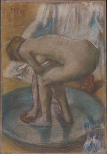 Sekély kádban fürdő nő alkotó: Edgar Degas