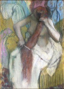 Haját fésülködő nő alkotó: Edgar Degas