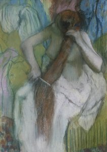 Haját fésülködő nő alkotó: Edgar Degas