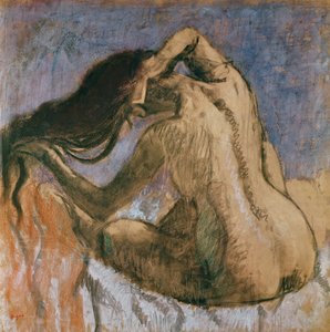 Haját fésülködő nő, 1905-10 (pasztell, papír)
