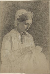 Hímző nő alkotó: Edgar Degas