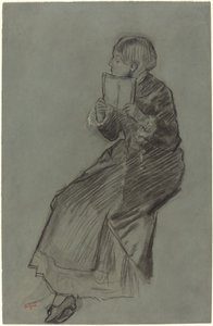 Könyvet olvasó nő, c. 1879. alkotó: Edgar Degas