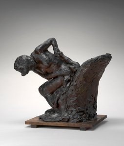 Nő ül, megtörli a bal csípőjét alkotó: Edgar Degas