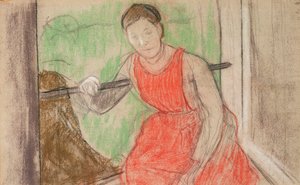 Nő az ablakban, alkotó: Edgar Degas