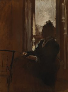 Woman at a Window, 1871–1872 körül (olaj, papír, vászon) alkotó: Edgar Degas