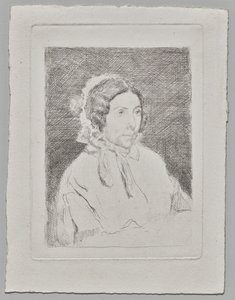 Nő fodros sapkában alkotó: Edgar Degas