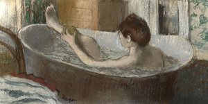Nő a fürdőben, szivacsos lábbal, 1883-1884 alkotó: Edgar Degas