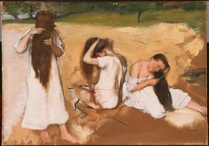 Hajukat fésülő nők alkotó: Edgar Degas