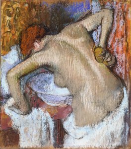 A hátát nyalogató nő alkotó: Edgar Degas