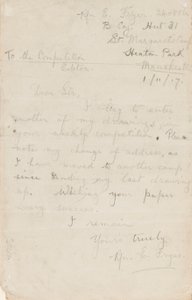 Levél egy újság versenyszerkesztőjének, 1917. november 1 alkotó: Edgar Fryer