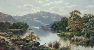 Tójelenet Észak-Walesben alkotó: Edgar Longstaffe