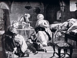 XVI. Lajos és családja a Chateau du Temple-ben, a „Nemzetek történelméből” alkotó: Edgar Melville Ward