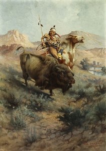 Indian és Buffalo, 1891 alkotó: Edgar Samuel Paxson