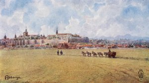 Észak-Spanyolország: Astorga, Délkeletről (színes litho) alkotó: Edgar T. A. Wigram