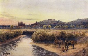 Észak-Spanyolország: Burgos, Keletről (színes litho) alkotó: Edgar T. A. Wigram