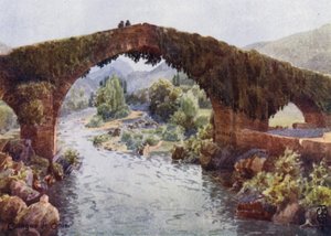Észak-Spanyolország: A híd a Sellán (színes fotó) alkotó: Edgar T. A. Wigram