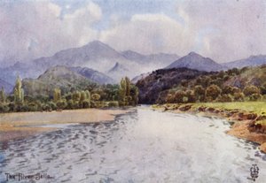 Észak-Spanyolország: A Sella-völgy, Arriondas alatt (színes litho) alkotó: Edgar T. A. Wigram