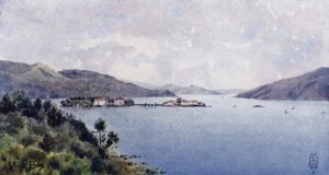 Észak-Spanyolország: Vigo-öböl, a Belső kikötő, kilátással a tengerre (színes litho)