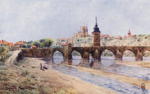 Észak-Spanyolország: Zamora, a Duero partjáról (színes litho) alkotó: Edgar T. A. Wigram