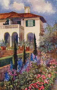 A kert sarka a Villa Arcadia-ban, Johannesburg (színes litó) alkotó: Edith Struben