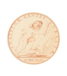 Herkules egy ütővel felfegyverkezve, átkelni készül az Alpokon, 1744