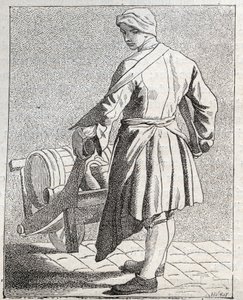 Az ecetkereskedő - Pepetit metier de Paris (Tanulmányok az alsó népről, avagy a párizsi válságról) - Edme Bouchardon (1698-1762) metszete alkotó: Edmé Bouchardon