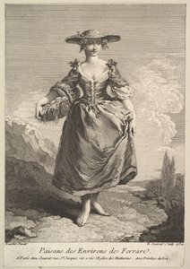 Parasztasszony Ferrara környékéről, 1734. alkotó: Edme Jeaurat