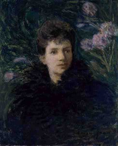 Fiatal nő ibolyával, 1910 körül (olaj, vászon) alkotó: Edmond-François Aman-Jean