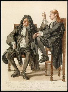 Monsieur Diafoirus pere et fils portréja, 1870 körül (akvarell) alkotó: Edmond Aime Florentin Geffroy