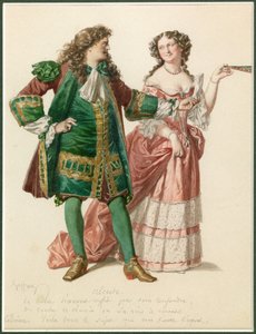 Alceste és Celimene portréja, 1870 körül (akvarell)