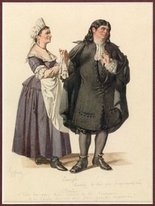 Dorine és Tartuffe portréja, 1870 körül (akvarell)